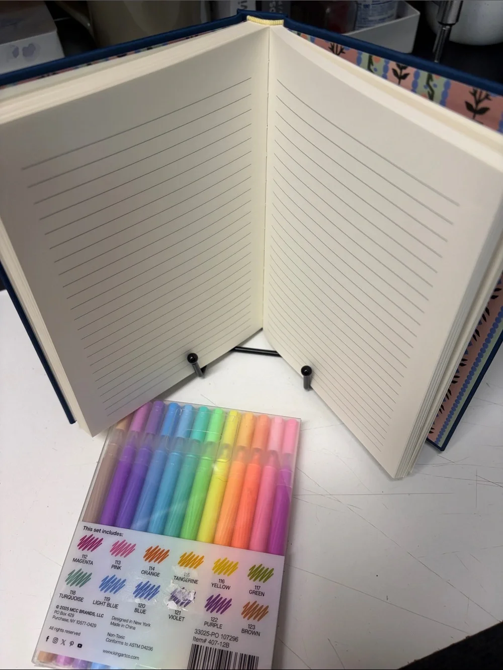 Rifle Paper Co. Navy Journal with Kingart 12 gel pens